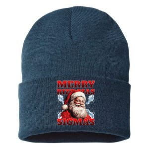 Merry Rizz Mas Sigmas Gen Alpha Middle School Christmas Sustainable Knit Beanie