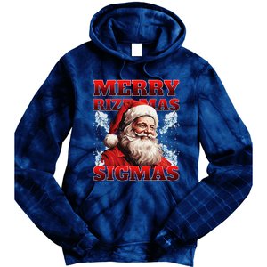 Merry Rizz Mas Sigmas Gen Alpha Middle School Christmas Tie Dye Hoodie