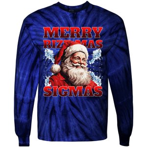 Merry Rizz Mas Sigmas Gen Alpha Middle School Christmas Tie-Dye Long Sleeve Shirt