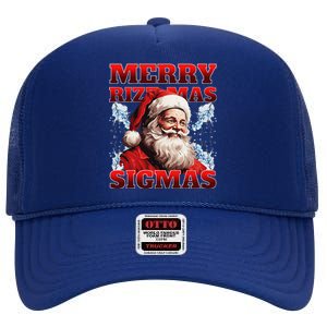 Merry Rizz Mas Sigmas Gen Alpha Middle School Christmas High Crown Mesh Back Trucker Hat