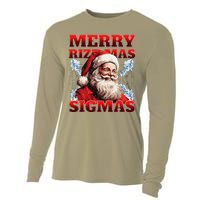 Merry Rizz Mas Sigmas Gen Alpha Middle School Christmas Cooling Performance Long Sleeve Crew