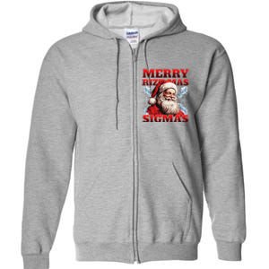 Merry Rizz Mas Sigmas Gen Alpha Middle School Christmas Full Zip Hoodie