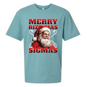 Merry Rizz Mas Sigmas Gen Alpha Middle School Christmas Sueded Cloud Jersey T-Shirt