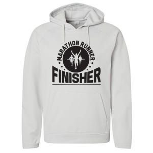 Marathon Runner Marathon Finisher Marathon Marathoners Hoodie Performance Fleece Hoodie