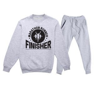 Marathon Runner Marathon Finisher Marathon Marathoners Hoodie Premium Crewneck Sweatsuit Set