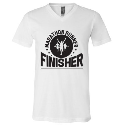 Marathon Runner Marathon Finisher Marathon Marathoners Hoodie V-Neck T-Shirt