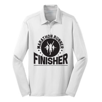 Marathon Runner Marathon Finisher Marathon Marathoners Hoodie Silk Touch Performance Long Sleeve Polo