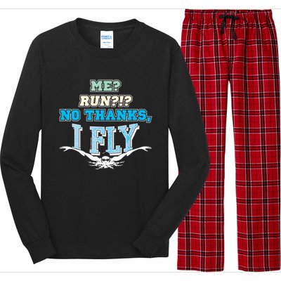 Me Run No Thanks I Fly Funny Butterfly Swimmer Swim Cute Gift Long Sleeve Pajama Set