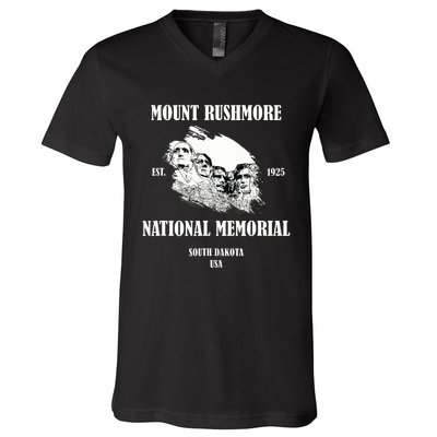 Mount Rushmore National Memorialsouth Dakota United States Of America V-Neck T-Shirt