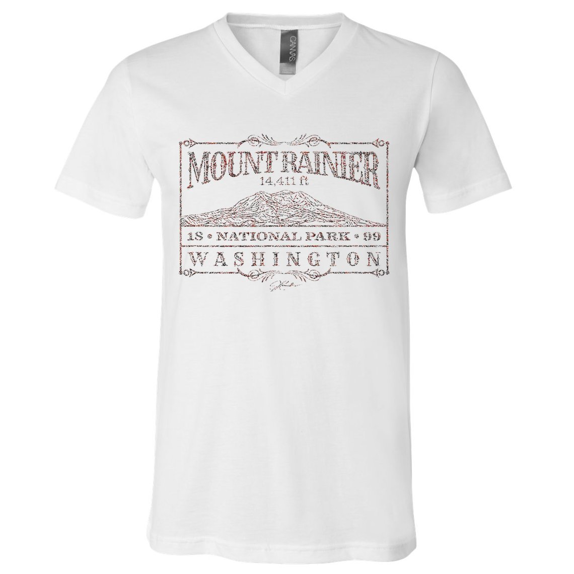 Mount Rainier National Park V-Neck T-Shirt