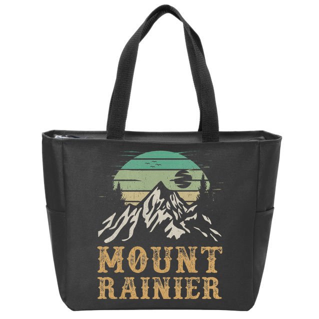 Mount Rainier National Park Merchandise Hiking Mt Rainier Zip Tote Bag