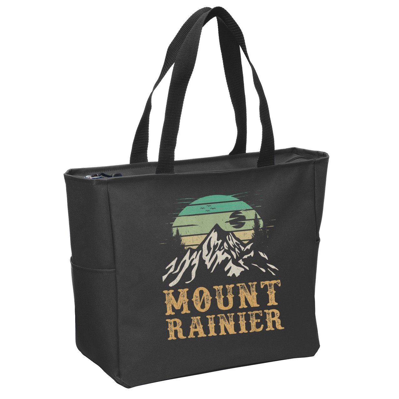Mount Rainier National Park Merchandise Hiking Mt Rainier Zip Tote Bag