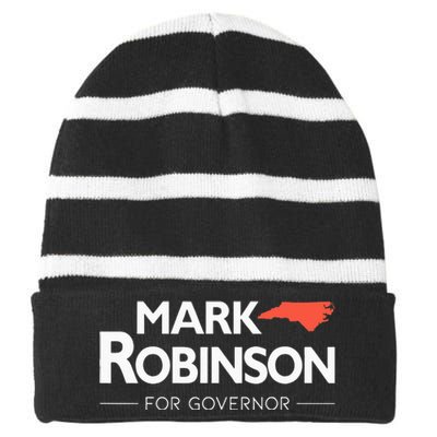 Mark Robinson North Carolina For Governor Election 2024 NC Striped Beanie with Solid Band