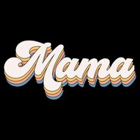 Mama Retro New Mom Funny Gift Flat Bill Trucker Hat