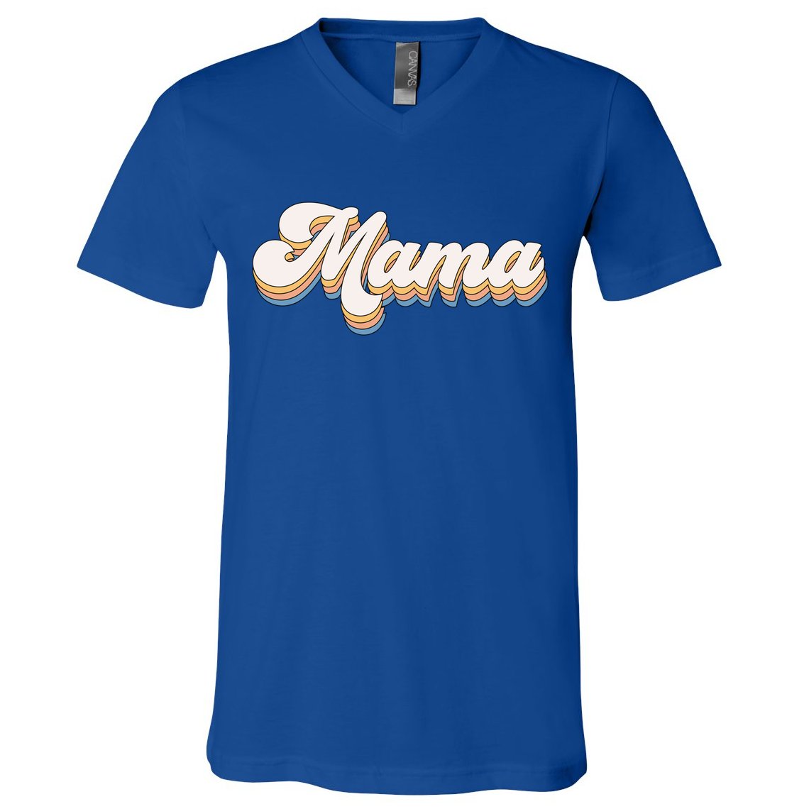 Mama Retro New Mom Funny Gift V-Neck T-Shirt