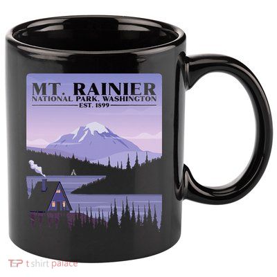 MT. Rainier National Park Hiking Vacation 11oz C Handle Ceramic Mug