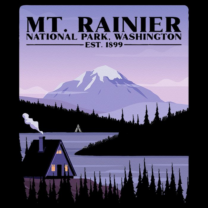 MT. Rainier National Park Hiking Vacation Drawstring Bag