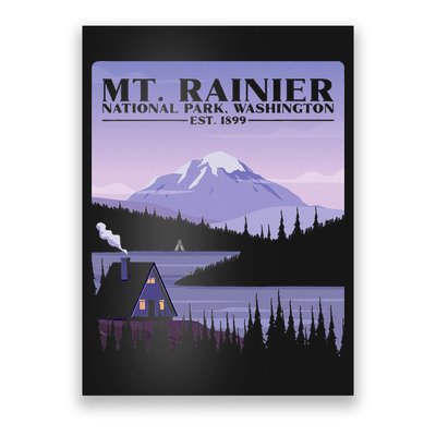 MT. Rainier National Park Hiking Vacation Poster