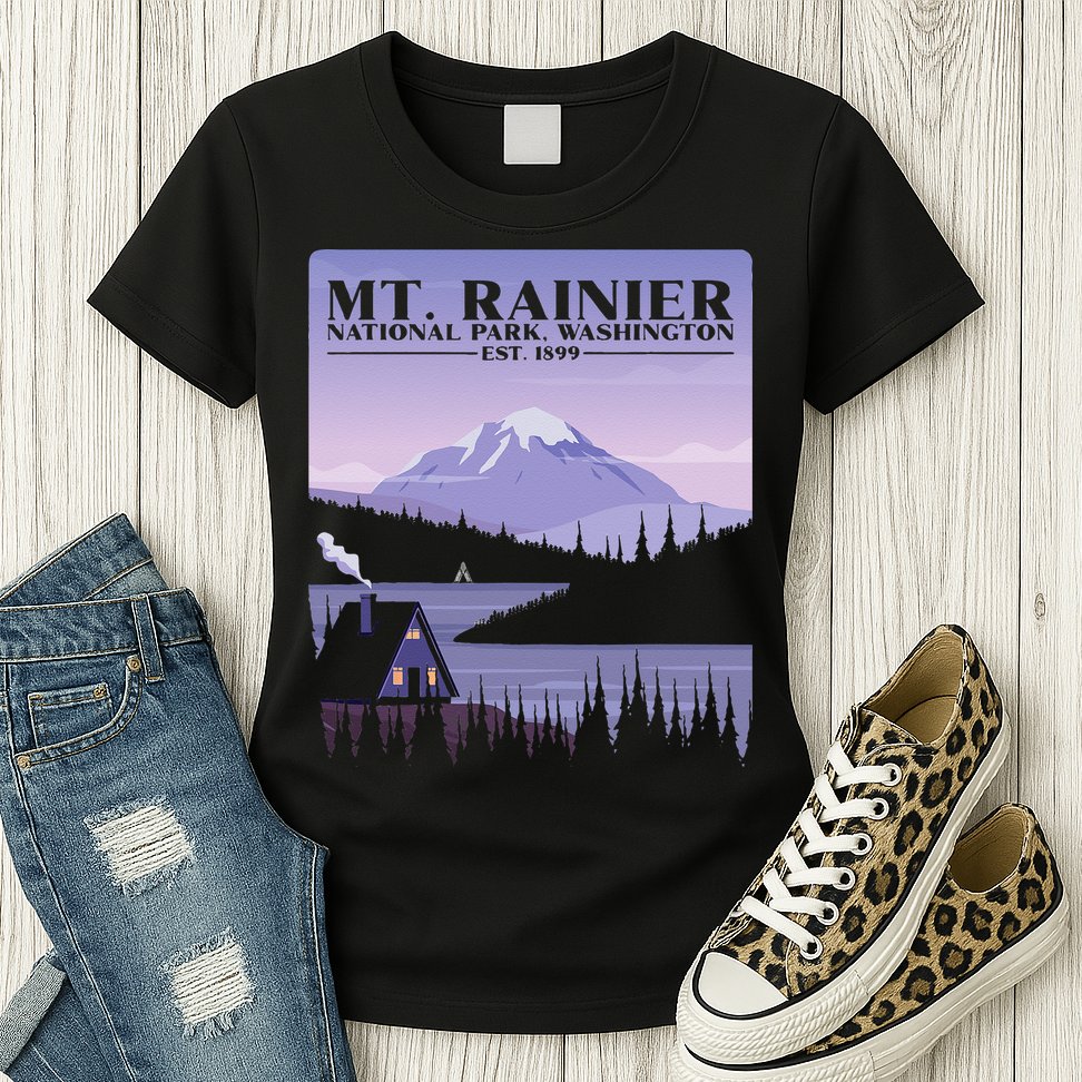 MT. Rainier National Park Hiking Vacation Womens T-Shirt