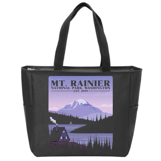 MT. Rainier National Park Hiking Vacation Zip Tote Bag