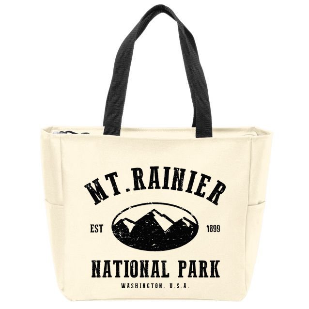 Mt. Rainier National Park Love Hiking Wanderlust Zip Tote Bag