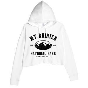 Mt. Rainier National Park Love Hiking Wanderlust Crop Fleece Hoodie