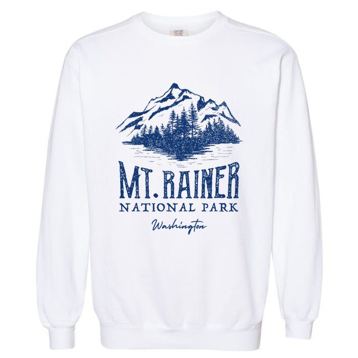 Mt. Rainier National Park Vintage Mountains Graphic Garment-Dyed Sweatshirt