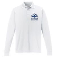 Mt. Rainier National Park Vintage Mountains Graphic Performance Long Sleeve Polo