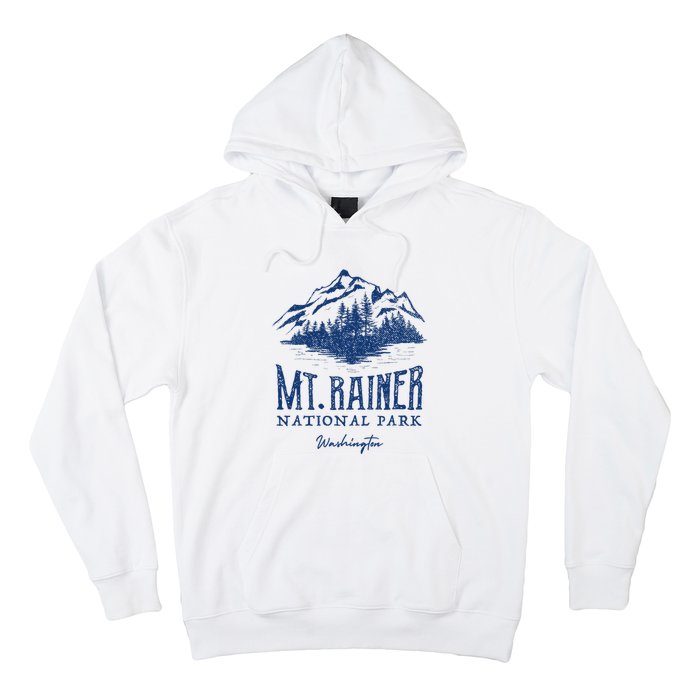 Mt. Rainier National Park Vintage Mountains Graphic Hoodie