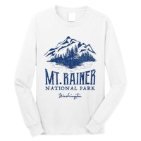 Mt. Rainier National Park Vintage Mountains Graphic Long Sleeve Shirt