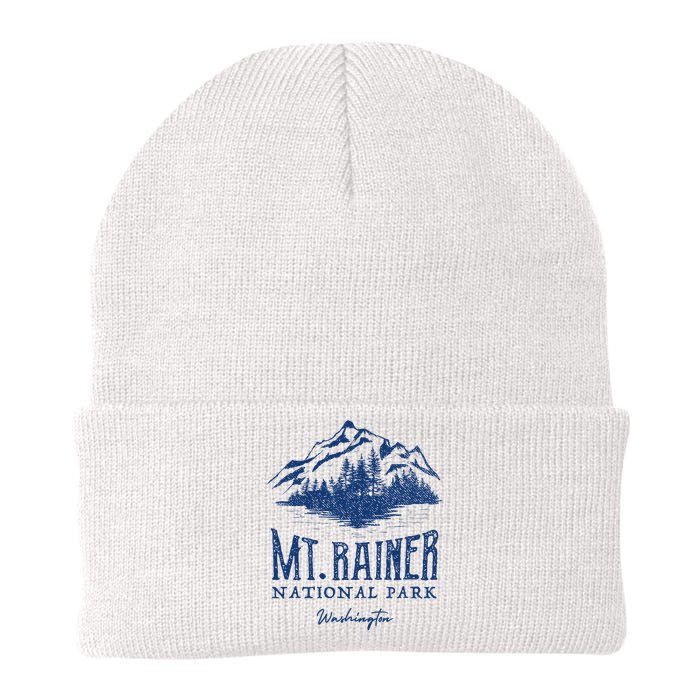 Mt. Rainier National Park Vintage Mountains Graphic Knit Cap Winter Beanie