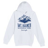 Mt. Rainier National Park Vintage Mountains Graphic Premium Pullover Hoodie