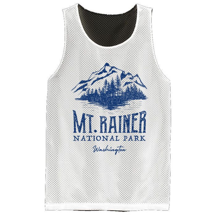 Mt. Rainier National Park Vintage Mountains Graphic Mesh Reversible Basketball Jersey Tank