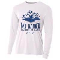 Mt. Rainier National Park Vintage Mountains Graphic Cooling Performance Long Sleeve Crew