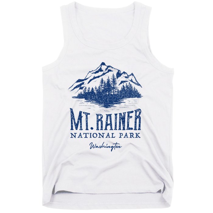 Mt. Rainier National Park Vintage Mountains Graphic Tank Top