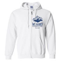 Mt. Rainier National Park Vintage Mountains Graphic Full Zip Hoodie