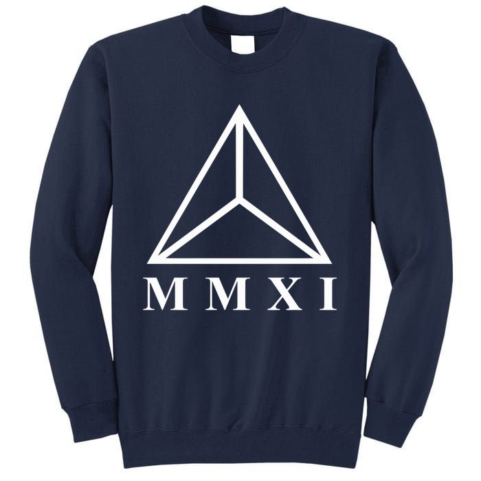 Mmxi Roman Numerals Triangle Tall Sweatshirt