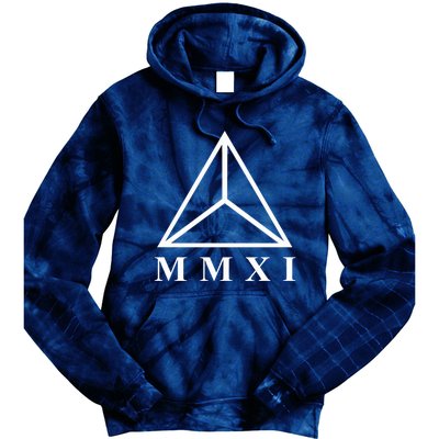 Mmxi Roman Numerals Triangle Tie Dye Hoodie