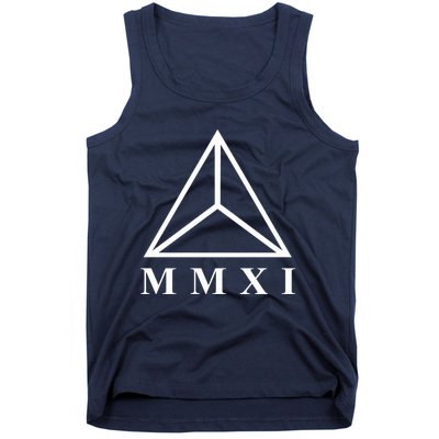 Mmxi Roman Numerals Triangle Tank Top