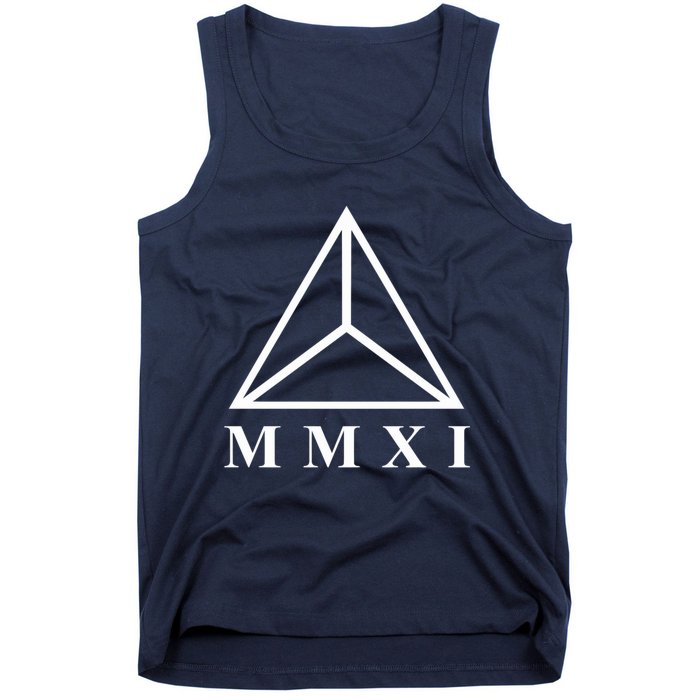 Mmxi Roman Numerals Triangle Tank Top