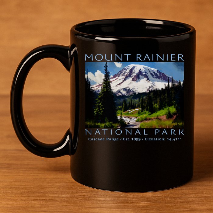 Mount Rainier National Park 11oz C Handle Ceramic Mug