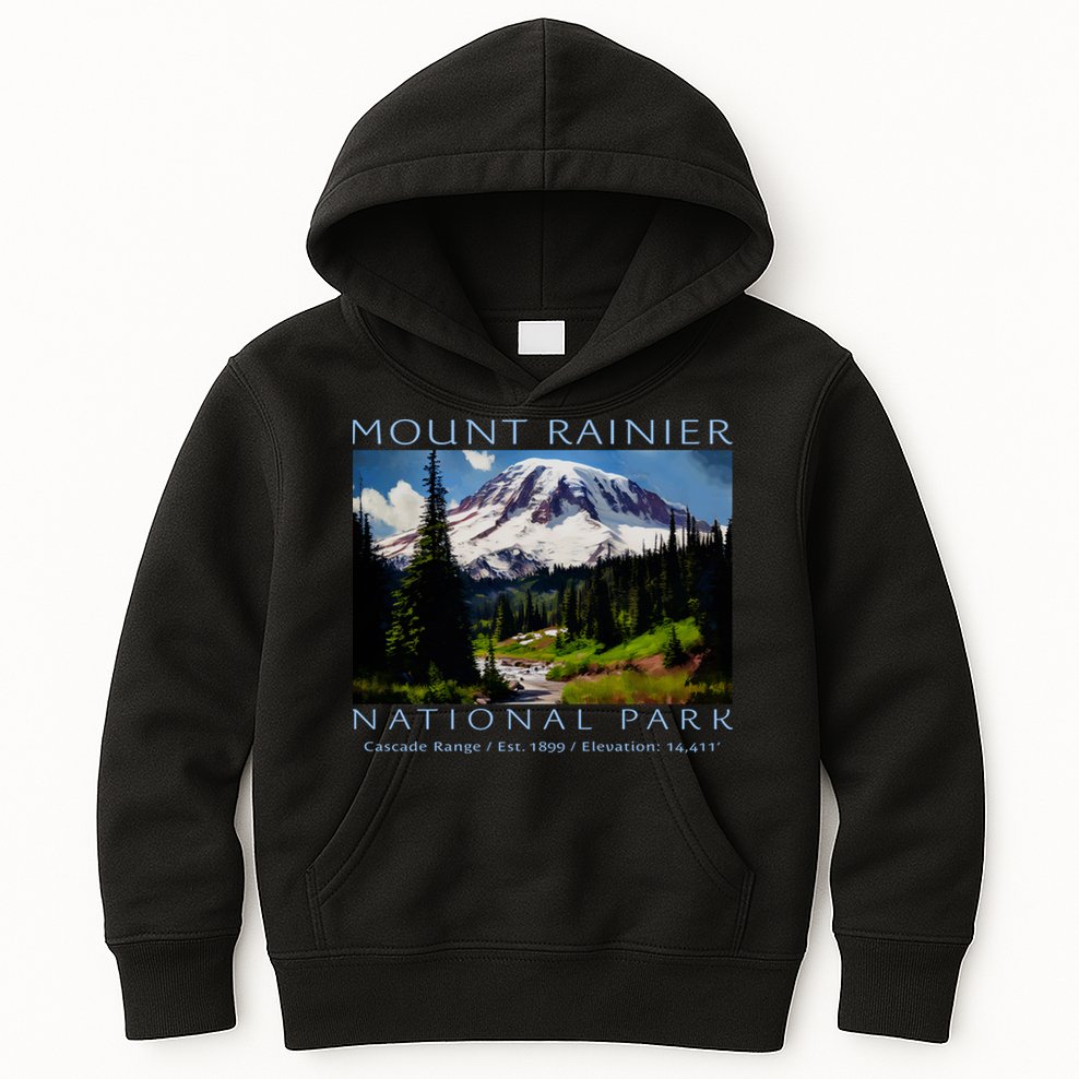 Mount Rainier National Park Kids Hoodie
