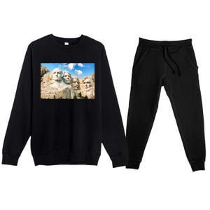 Mt. Rushmore National Memorial Park In South Dakota Premium Crewneck Sweatsuit Set