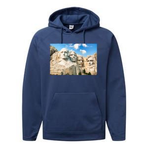 Mt. Rushmore National Memorial Park In South Dakota Performance Fleece Hoodie