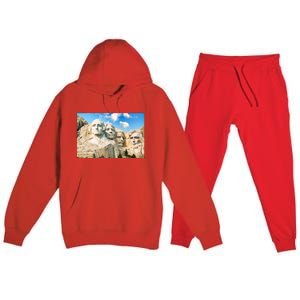 Mt. Rushmore National Memorial Park In South Dakota Premium Hooded Sweatsuit Set