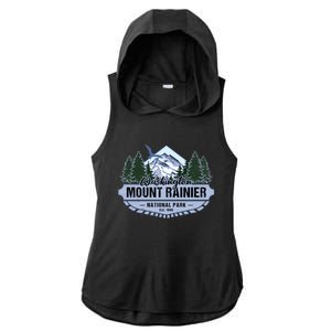 Mount Rainier National Park Washington Novelty Souvenir Ladies PosiCharge Tri-Blend Wicking Draft Hoodie Tank