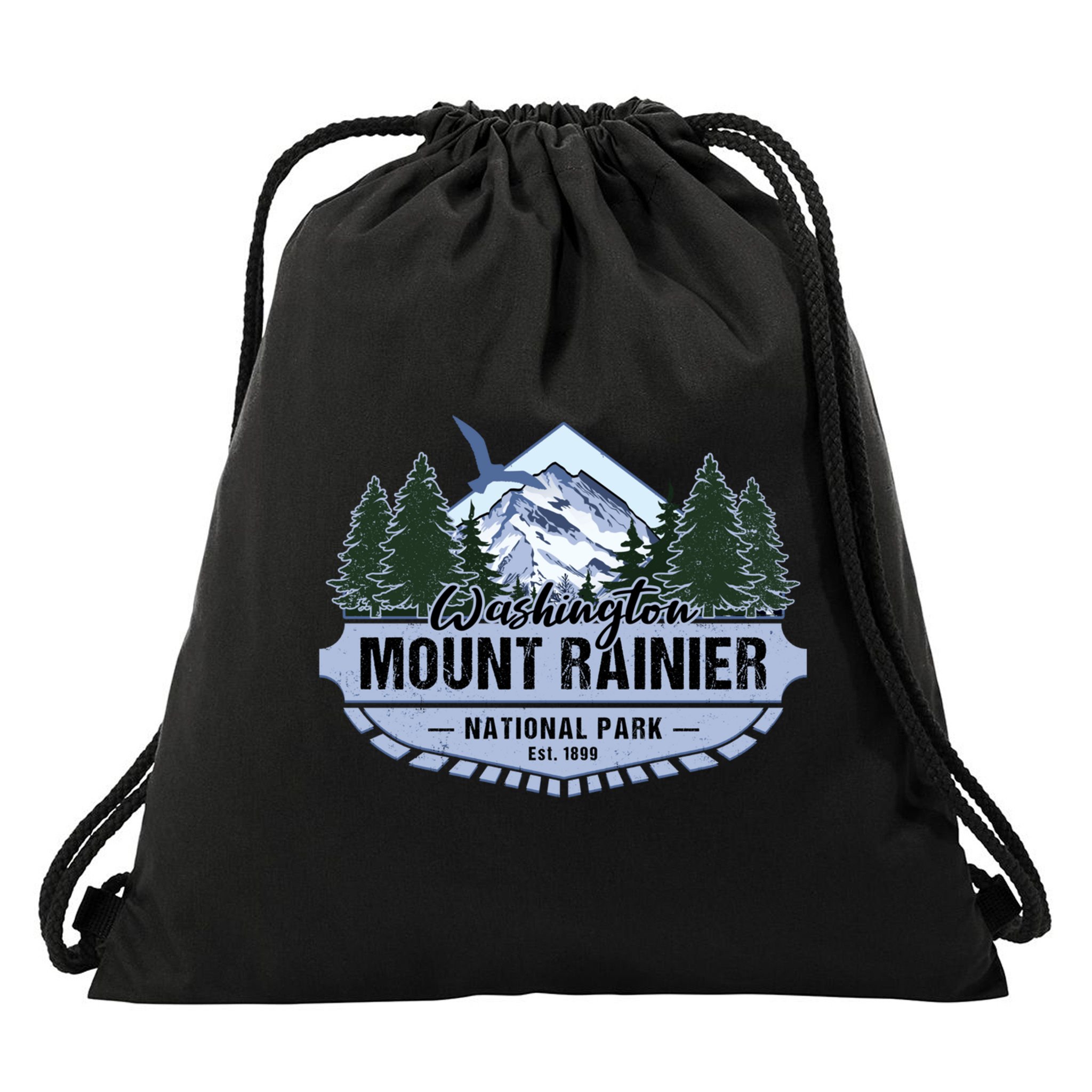 Mount Rainier National Park Washington Novelty Souvenir Drawstring Bag