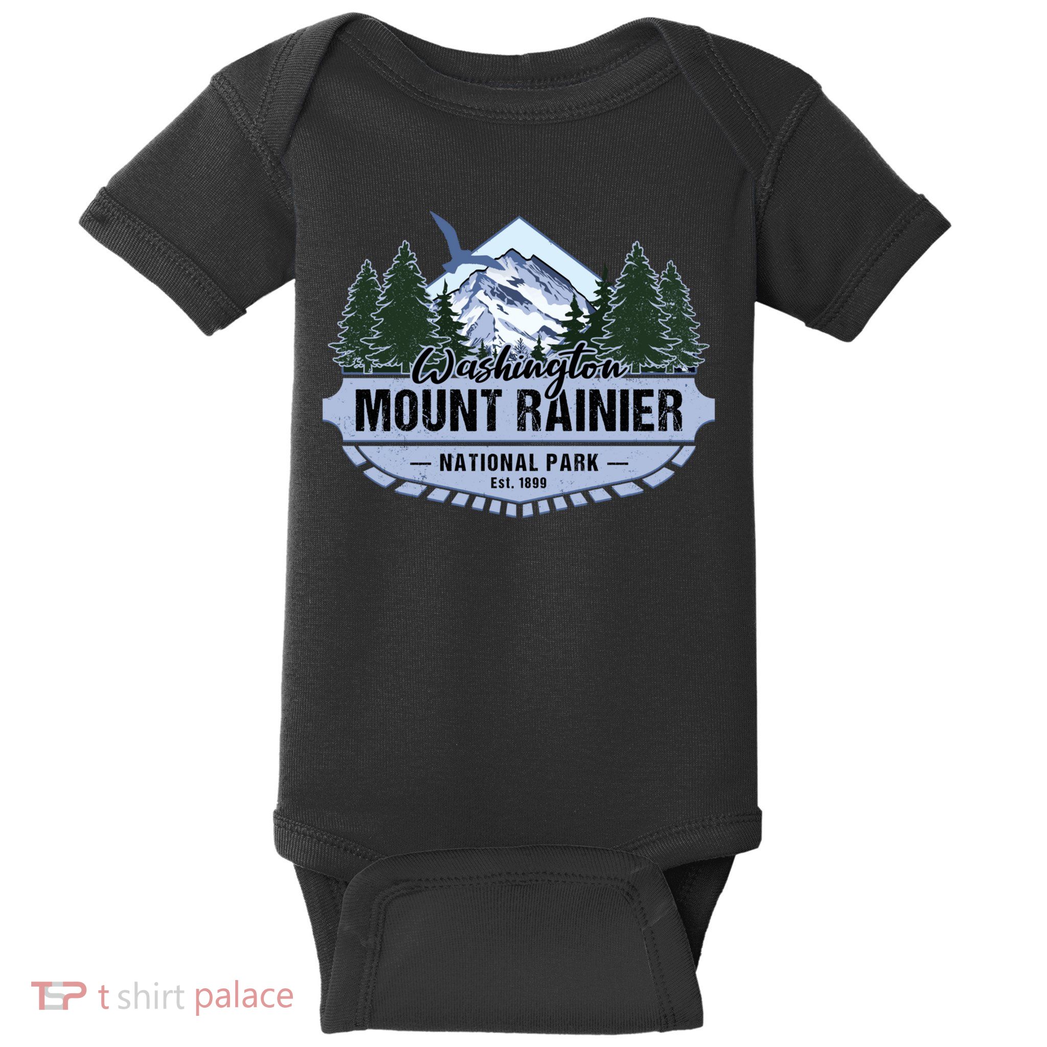 Mount Rainier National Park Washington Novelty Souvenir Baby Bodysuit
