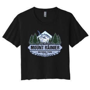 Mount Rainier National Park Washington Novelty Souvenir Women's Crop Top Tee