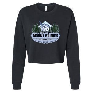 Mount Rainier National Park Washington Novelty Souvenir Cropped Pullover Crew